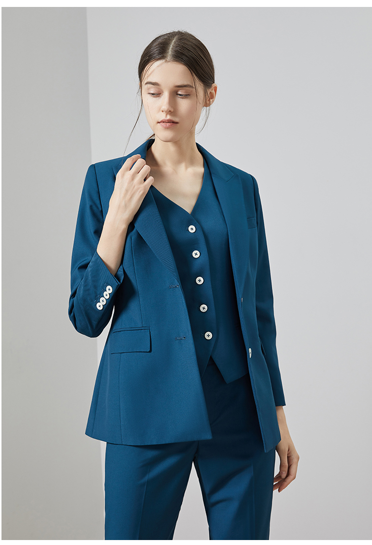 高端職業(yè)套裝女總裁商務(wù)小西服春秋時尚氣質(zhì)西裝馬甲三件套